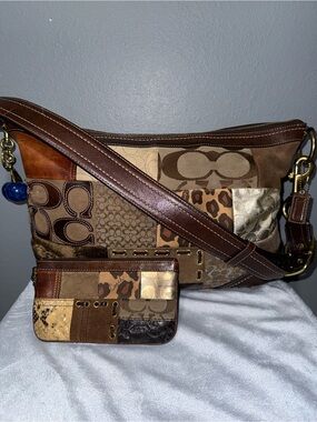 Coach messenger bag with wristlet